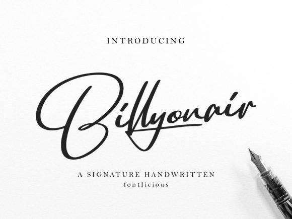 Billyonair: A Handwritten Typeface for Editorial Design